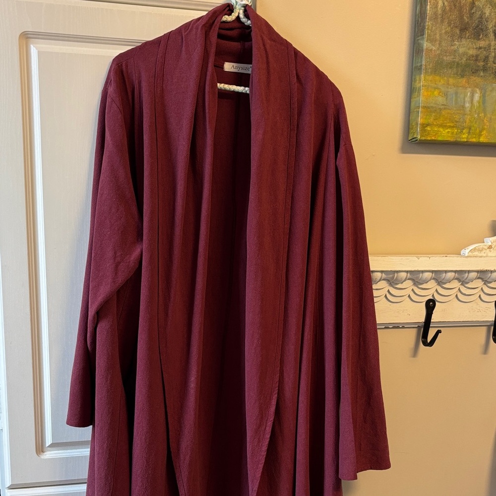 Anysize long linen kimono